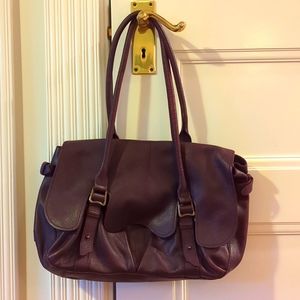 Purple leather Bradley London satchel